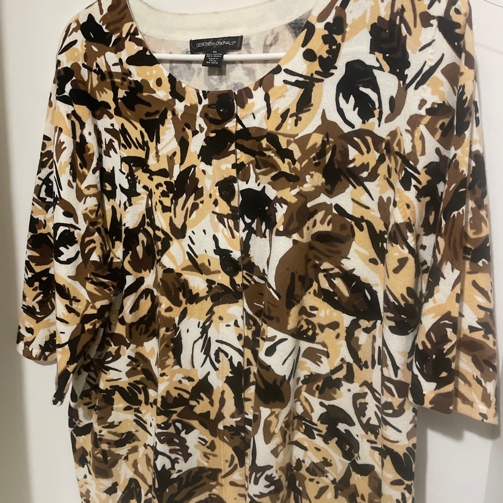 Designers Originals Womens sweaters cardigan floral print size XL